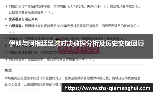 伊朗与阿根廷足球对决数据分析及历史交锋回顾